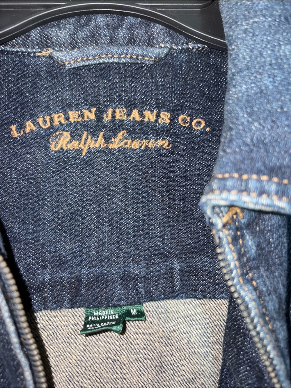 Lauren Jeans Co. Ralph Lauren Dark Wash Zip-Front Denim Jacket | Medium - Picture 4 of 5
